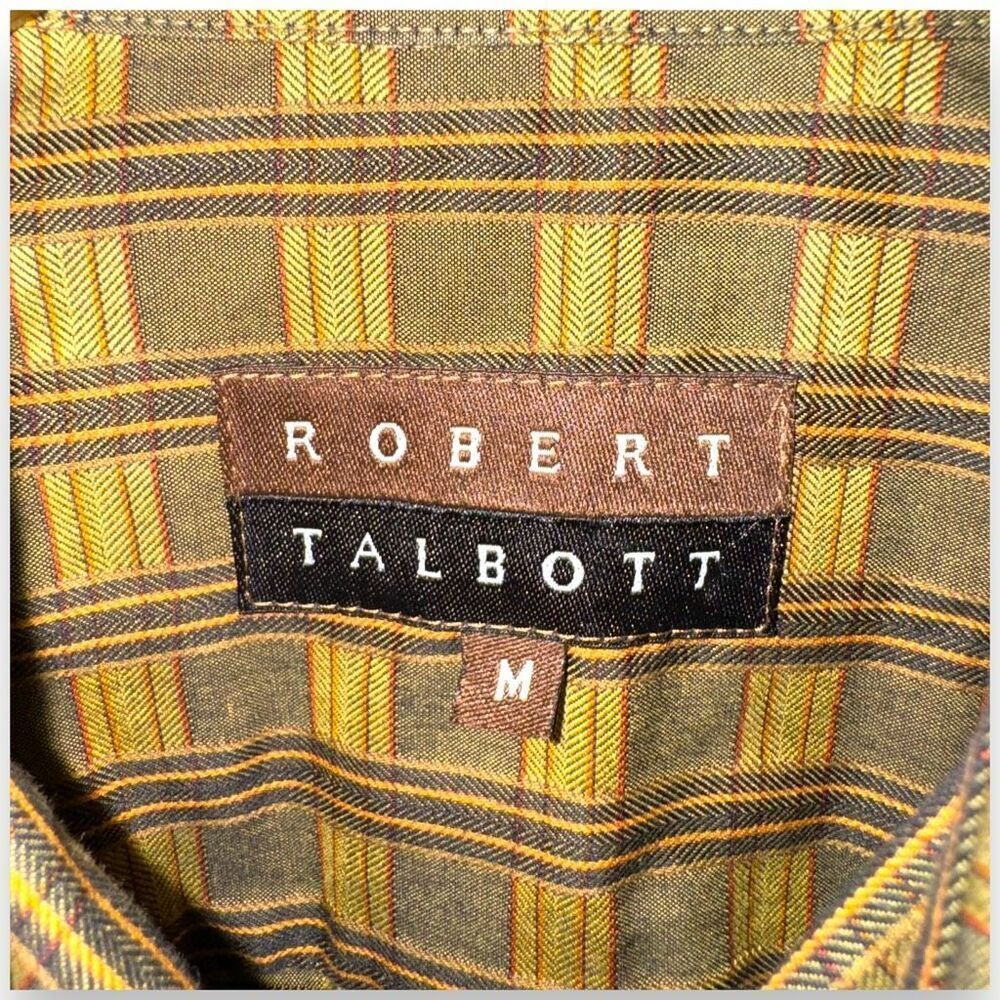 Robert Talbott Green Check Button Down Shirt Size… - image 2
